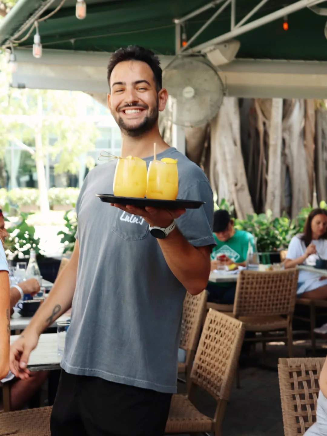 Bartender preparing a cocktail at Lulu's
